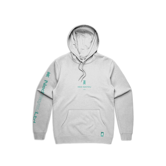Outline Pullover Hoodie White | Ned Bayou